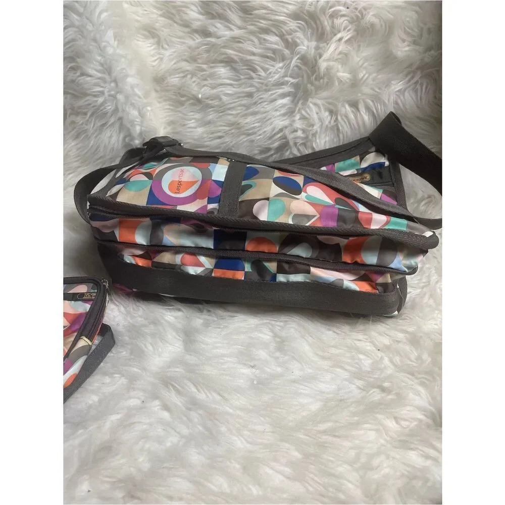 LeSportsac  Multicolor Geometric pattern Nylon Crossbody with Wristlet